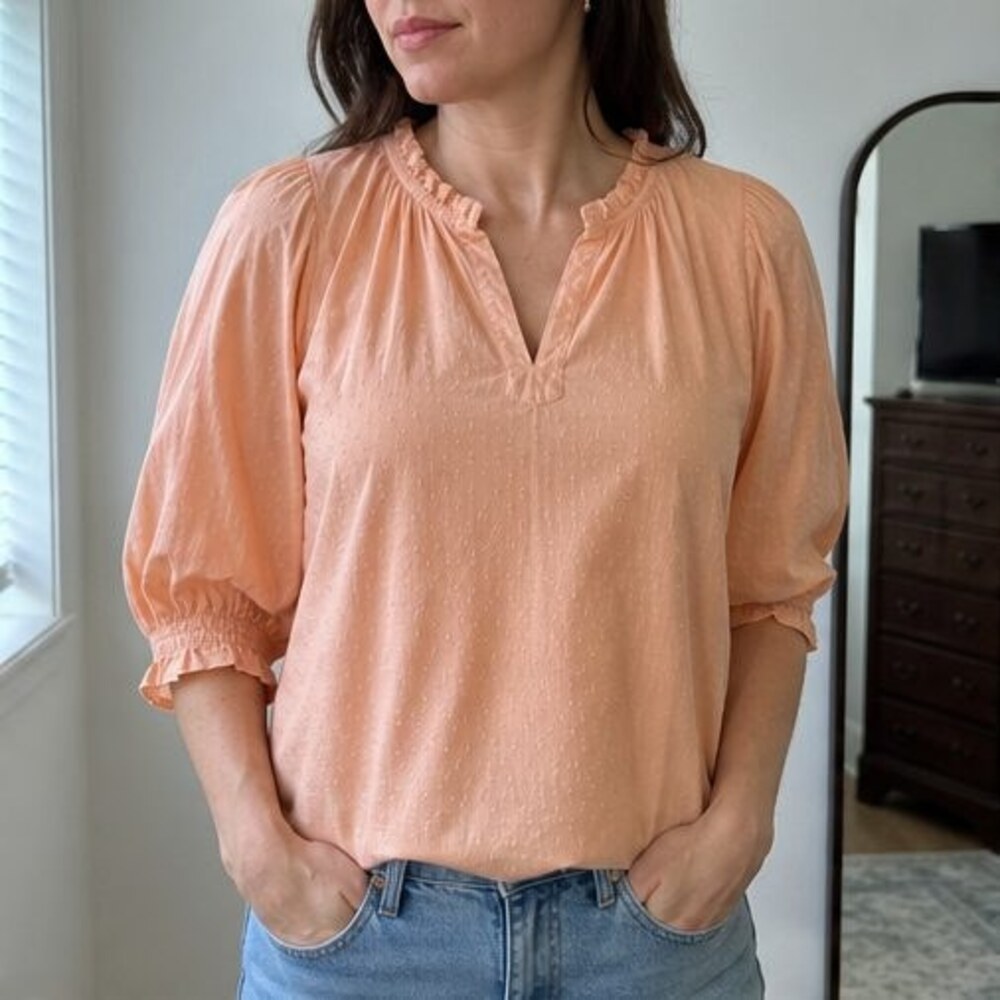 Teal Ruffle Blouse - Picture 2 of 6